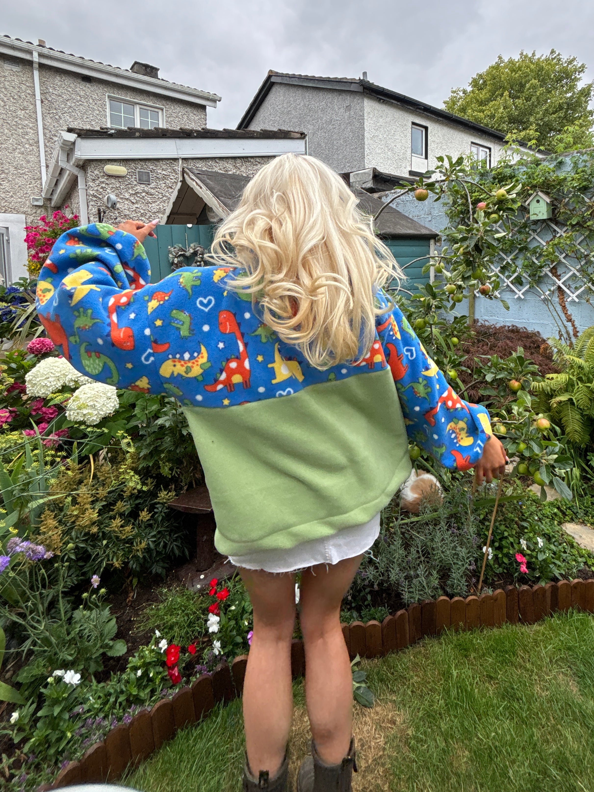 Dinosaur Blue Fleece M/L