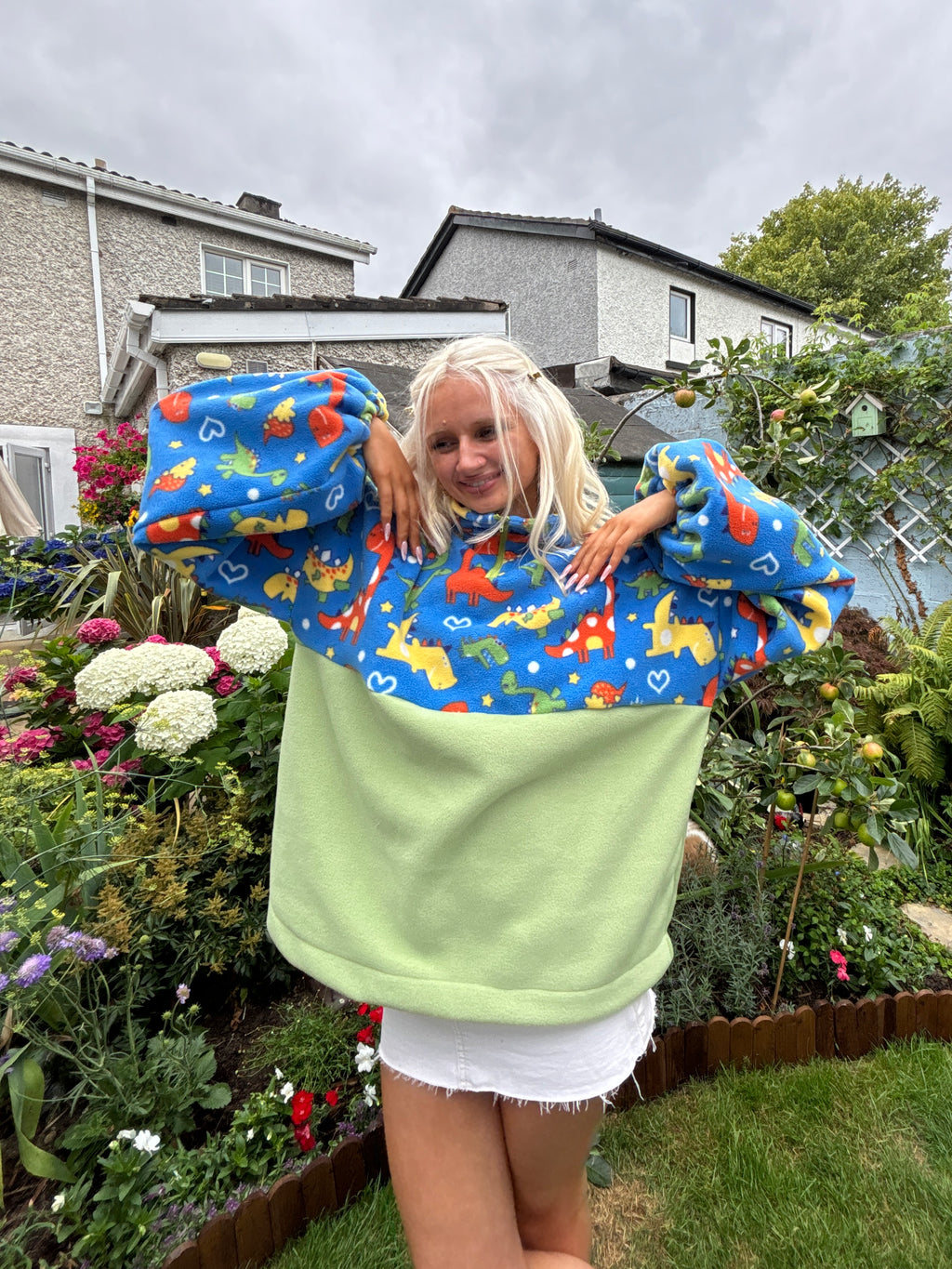 Dinosaur Blue Fleece M/L